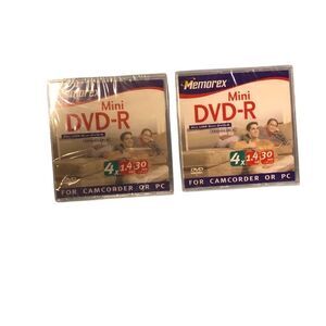 Memorex Mini DVD-R 4X 1.4GB Recordable Discs Sealed - New - Lot of 2
